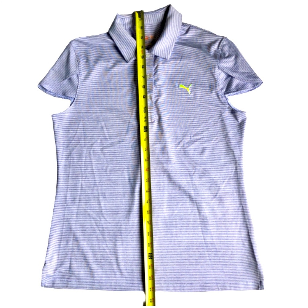 PUMA Golf Polo Dry Cell Micro Strip Active Tee Shirt Purple Large Women’s - Picture 12 of 16